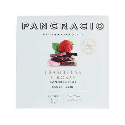 Pancracio | Chocolate Negro con Frambuesa y Rosas 40g