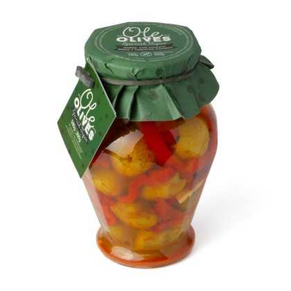 Gordal Olives with Roasted Pepper and Smoked Paprika - Triana Olivas Ánfora 300 g - Olives - Torremar