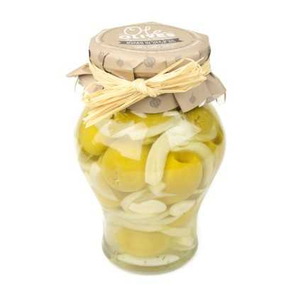 Olives Gordal à l'Oignon dans l'Huile - Triana Olivas Amphora 300 g - Olives - Torremar