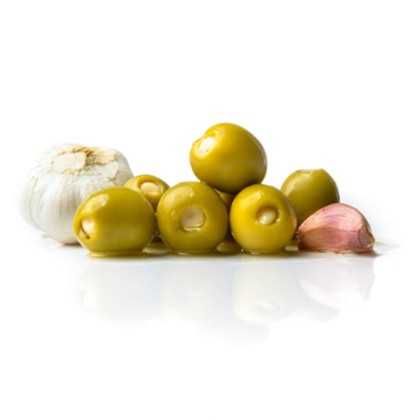 Gordal Olives Stuffed with Garlic - Triana Olivas Amphora 300 g - Olives - Torremar 2