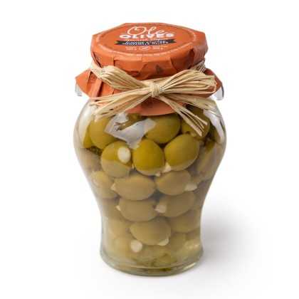 Manzanilla Olives Stuffed with Almonds - Triana Olivas Amphora 300 g - Olives - Torremar
