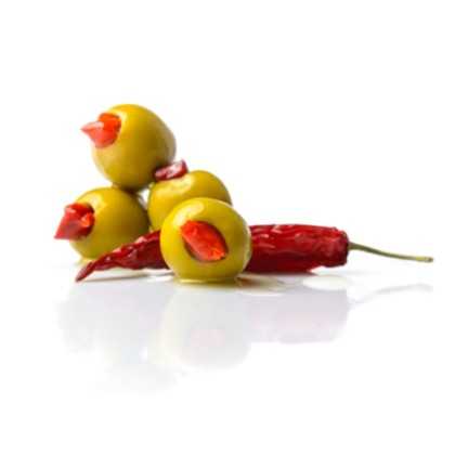 Gordal Olives Stuffed with Chili - Triana Olivas Amphora 300 g - Olives - Torremar 2