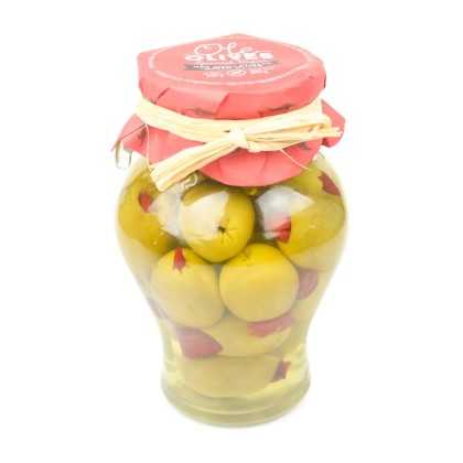 Gordal Olives Farcies au Piment - Triana Olivas Amphora 300 g - Olives - Torremar