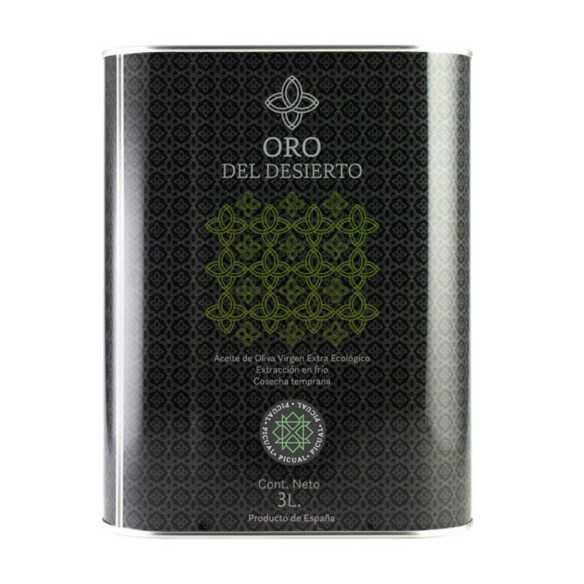 Organic Olive Oil Oro del Desierto Picual 3 liter can - Organic olive oil - Oro del Desierto