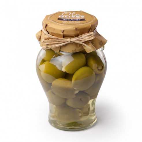 Gordal Oliven gefüllt mit Knoblauch - Triana Olivas Amphora 300 g