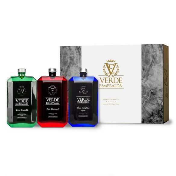 Huile d’Olive Verde Esmeralda Gemas coffret cadeau 3 X 500 ml - Dégustation - Verde Esmeralda