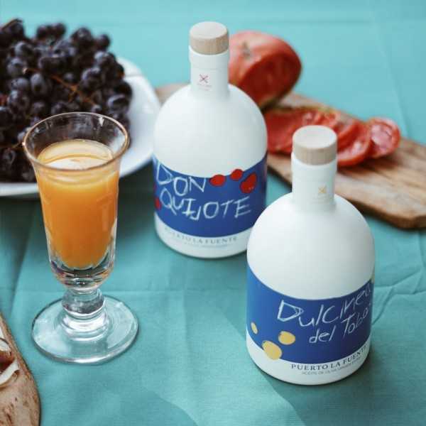 Aceite de Oliva Puerto la Fuente - Estuche regalo Don Quijote 4 X 500 ml - Aceite de oliva virgen extra - Puerto La Fuente