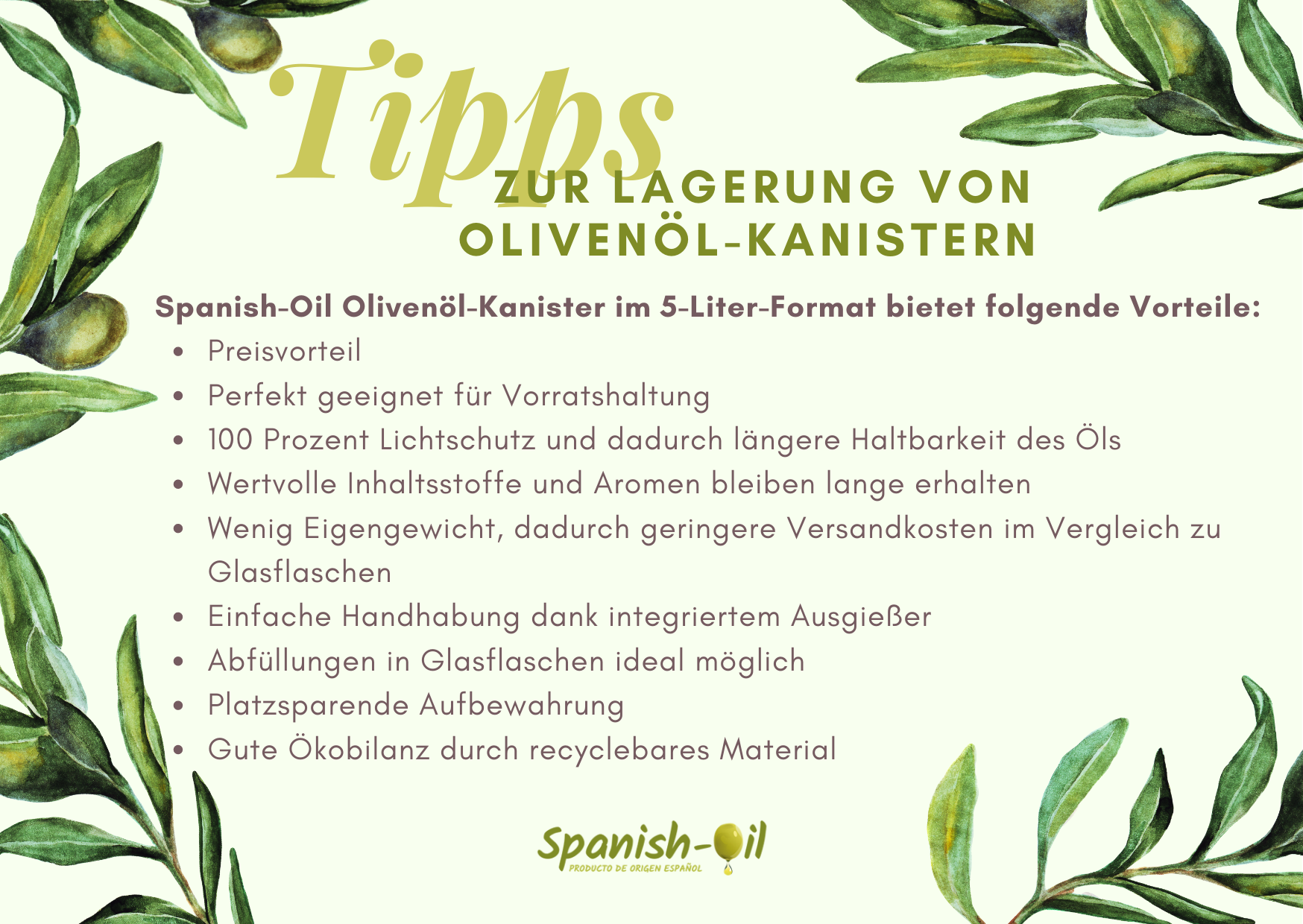 5 Liter Kanister Olivenöl Tips