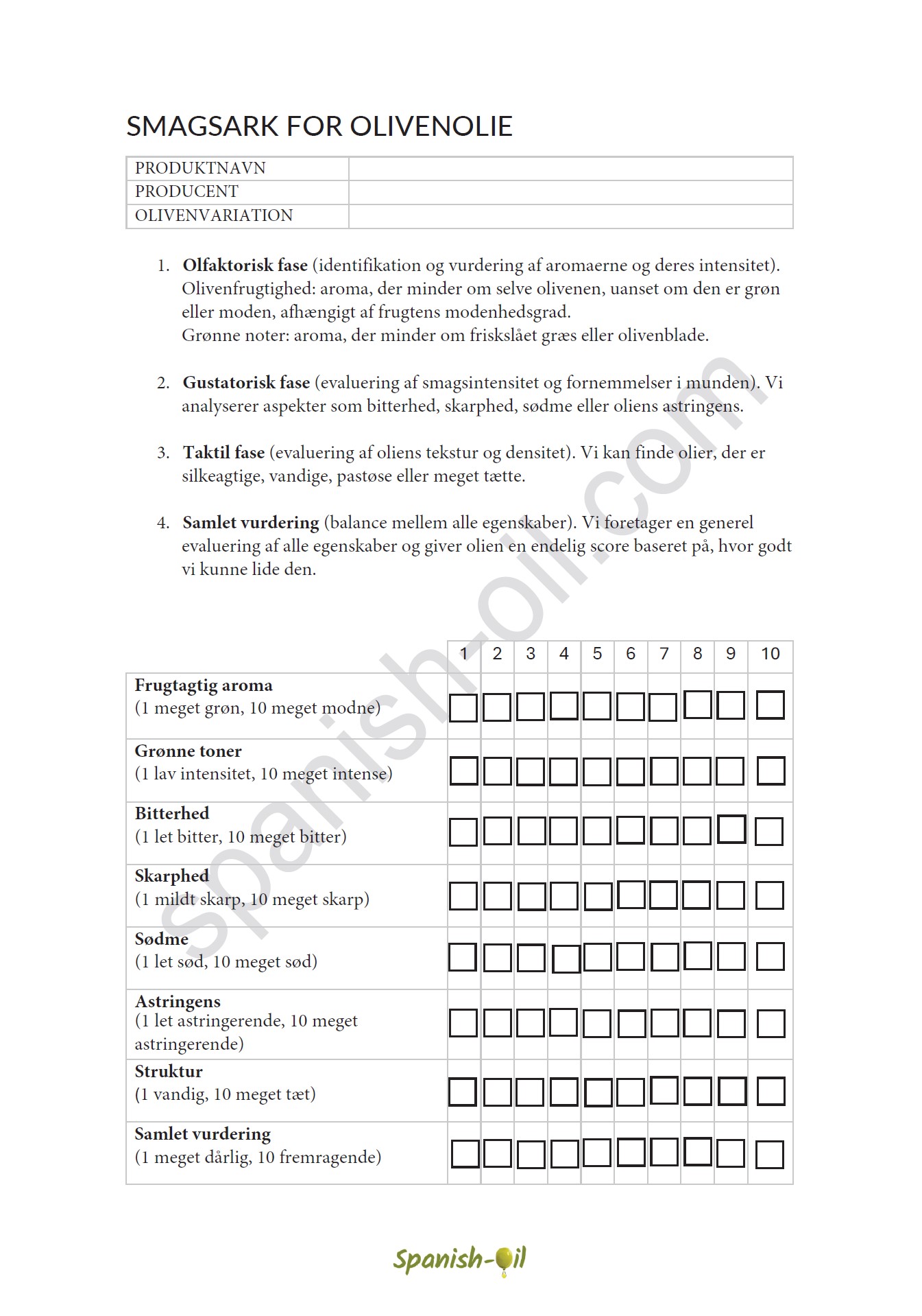 smagsark for olivenoile