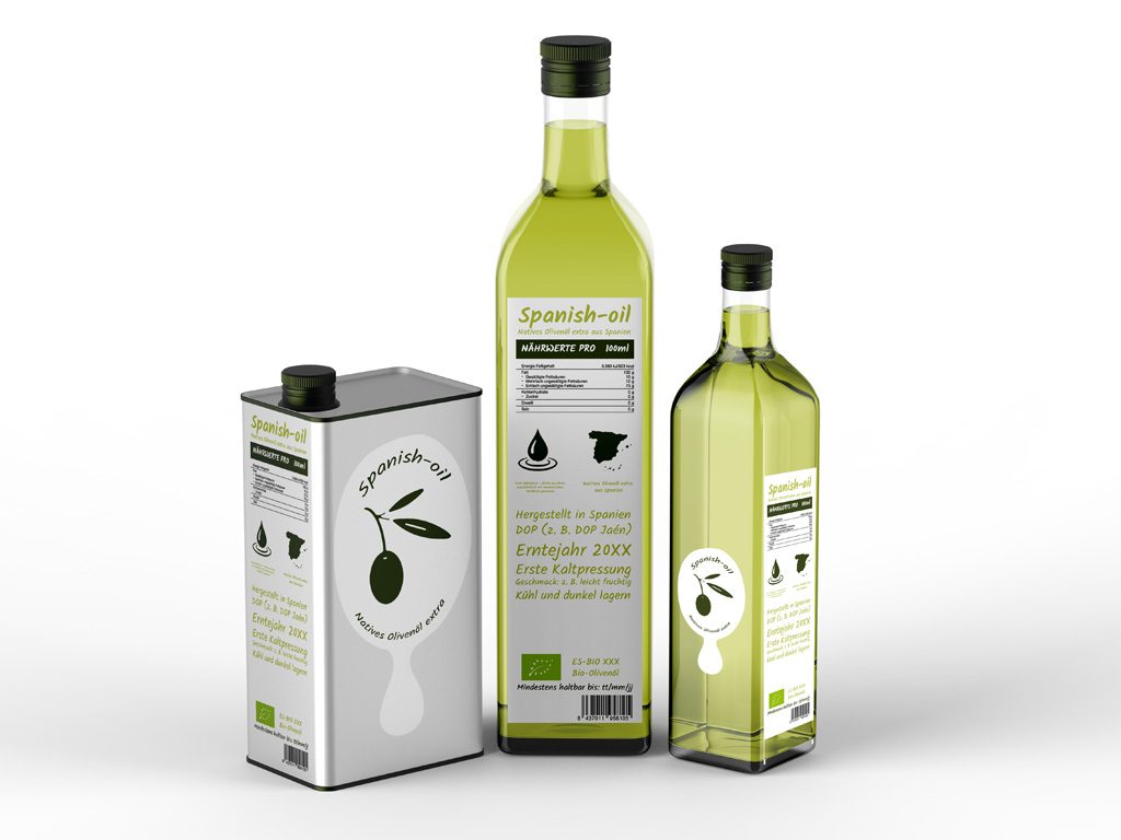 Olivenöl Etikett Angaben